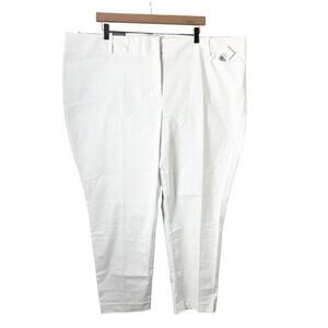 Limited White Pants Women’s Plus Size 22W Stretch Comfortable Ankle Pockets New